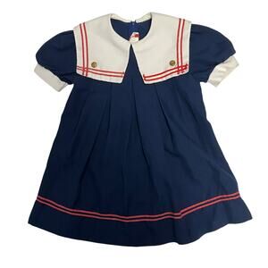 Vintage Fashion Kids Girls Classic Sailor Dress Size 6X